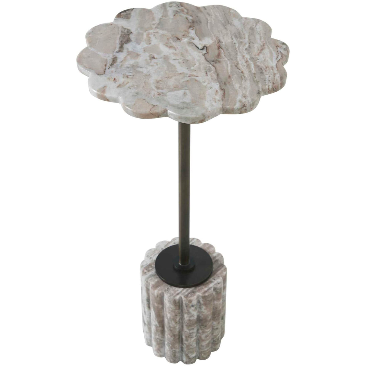 Uttermost Living Lana Scalloped Marble Drink Table House of Isabella UK