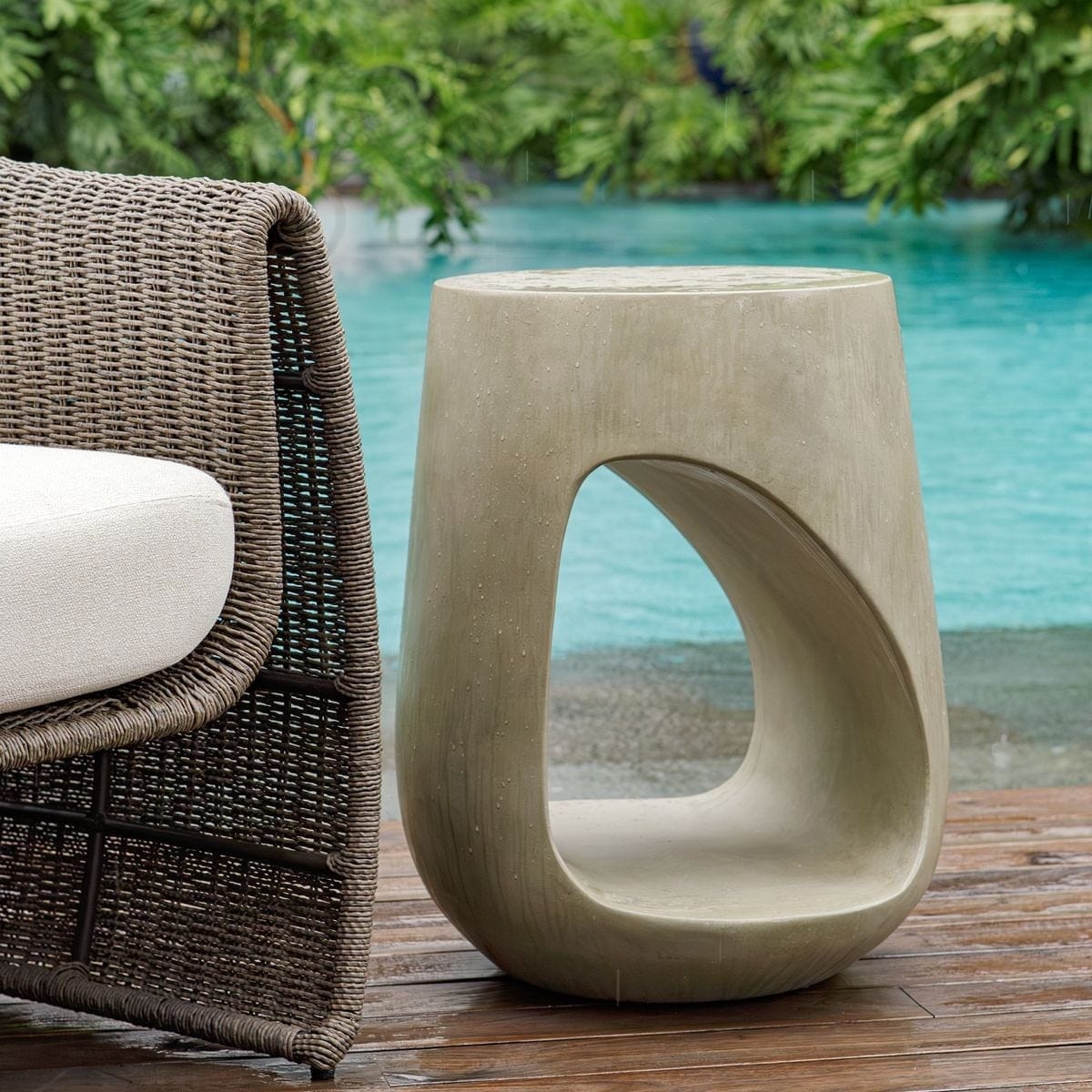 Uttermost Living Lithos Indoor/Outdoor Accent Table in Grey House of Isabella UK