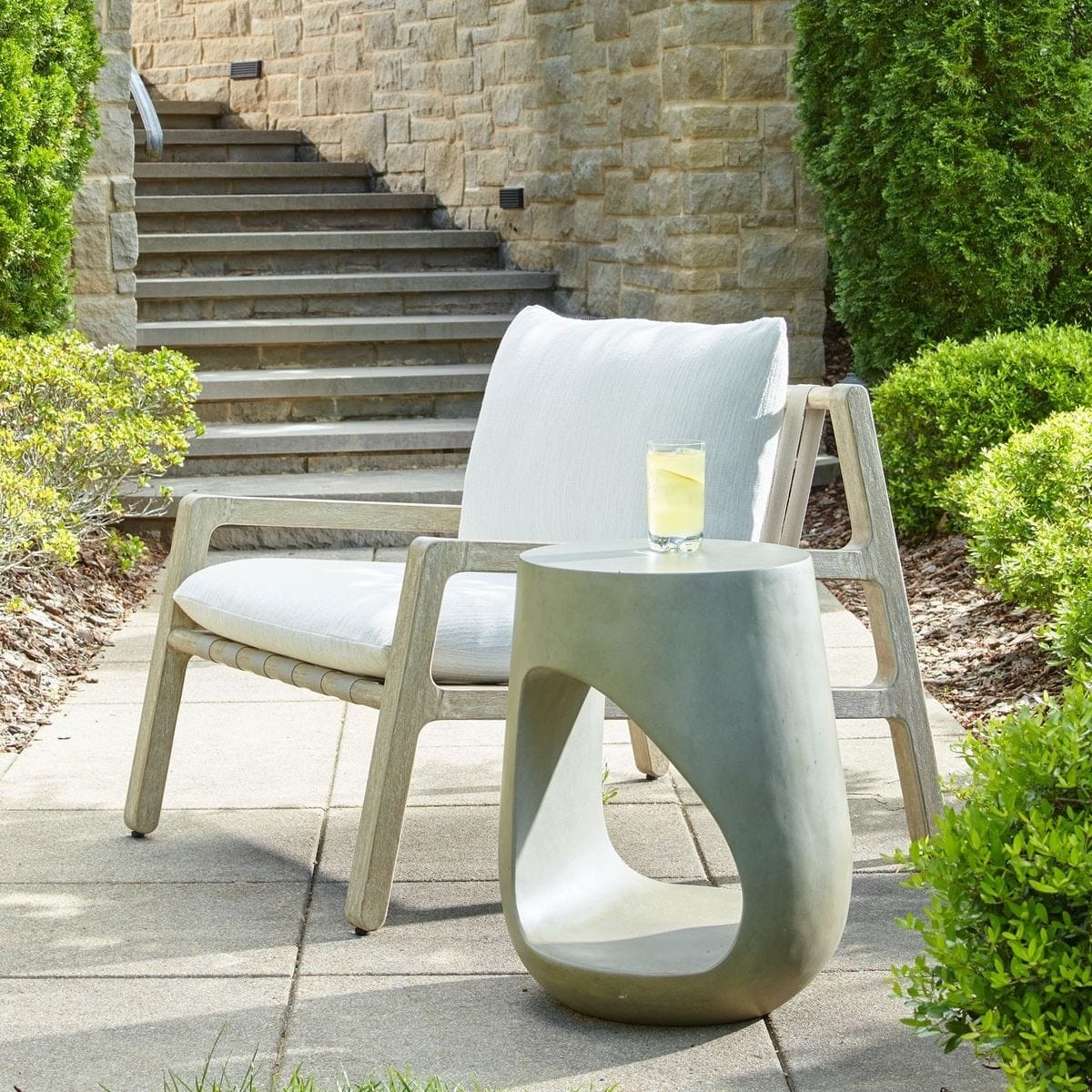 Uttermost Living Lithos Indoor/Outdoor Accent Table in Grey House of Isabella UK