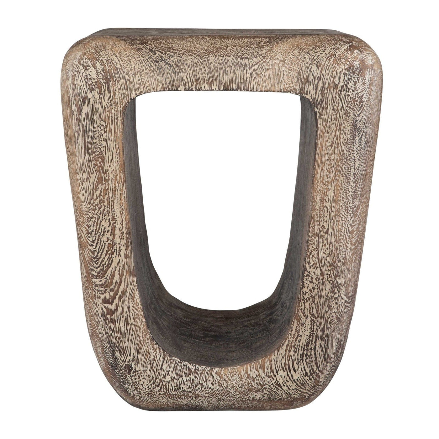 Uttermost Living Loophole Accent Stool in Bleached Wash House of Isabella UK