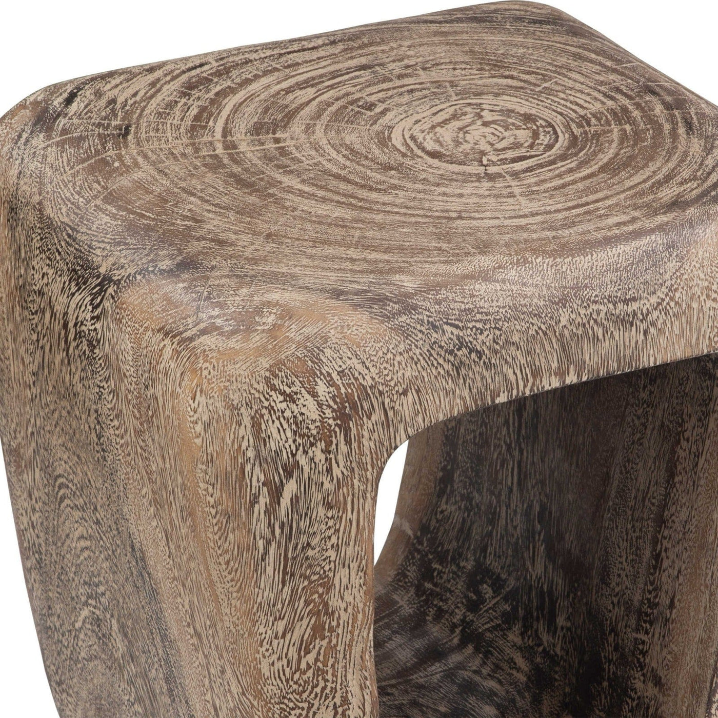 Uttermost Living Loophole Accent Stool in Bleached Wash House of Isabella UK