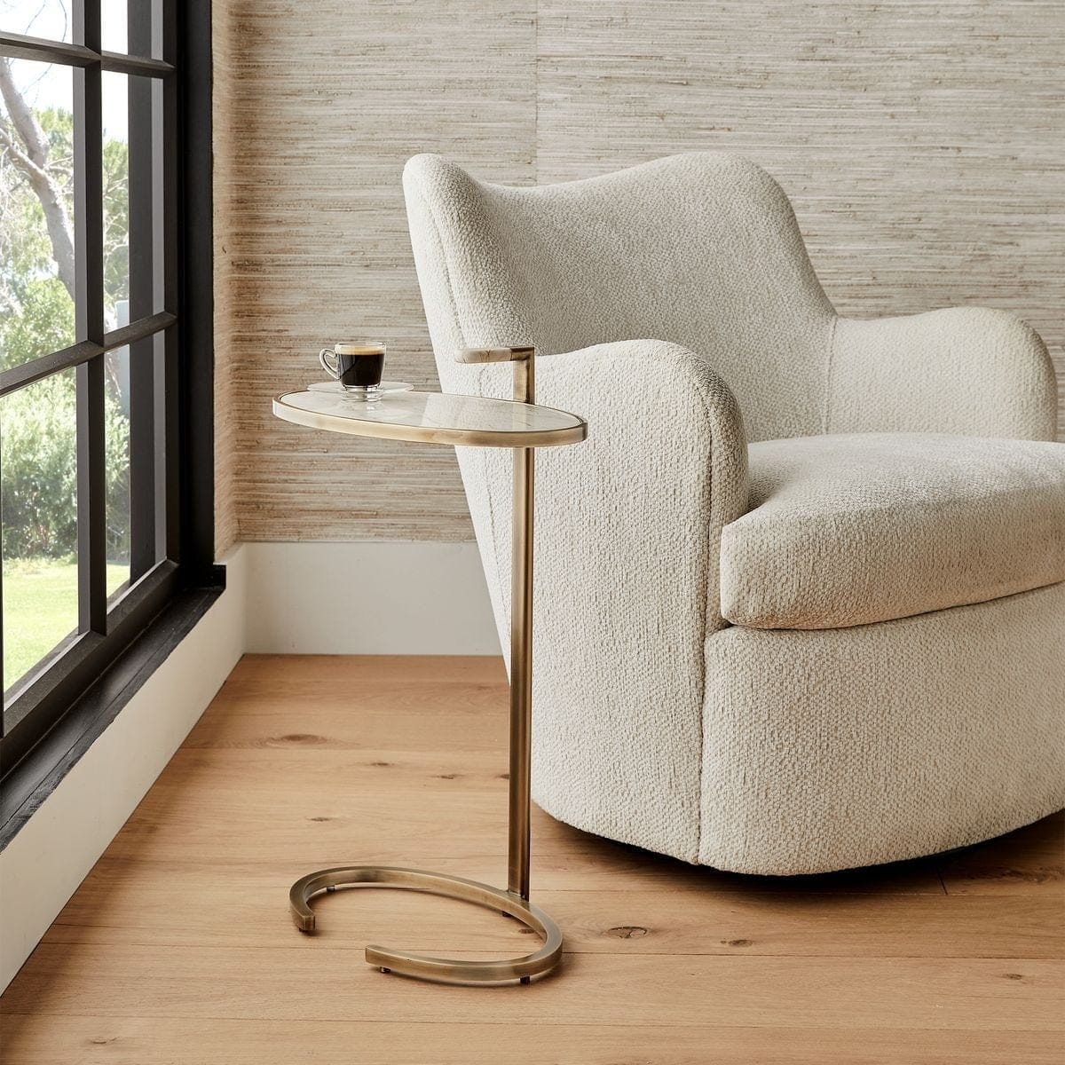Uttermost Living Marbled Pull Up Accent Table House of Isabella UK