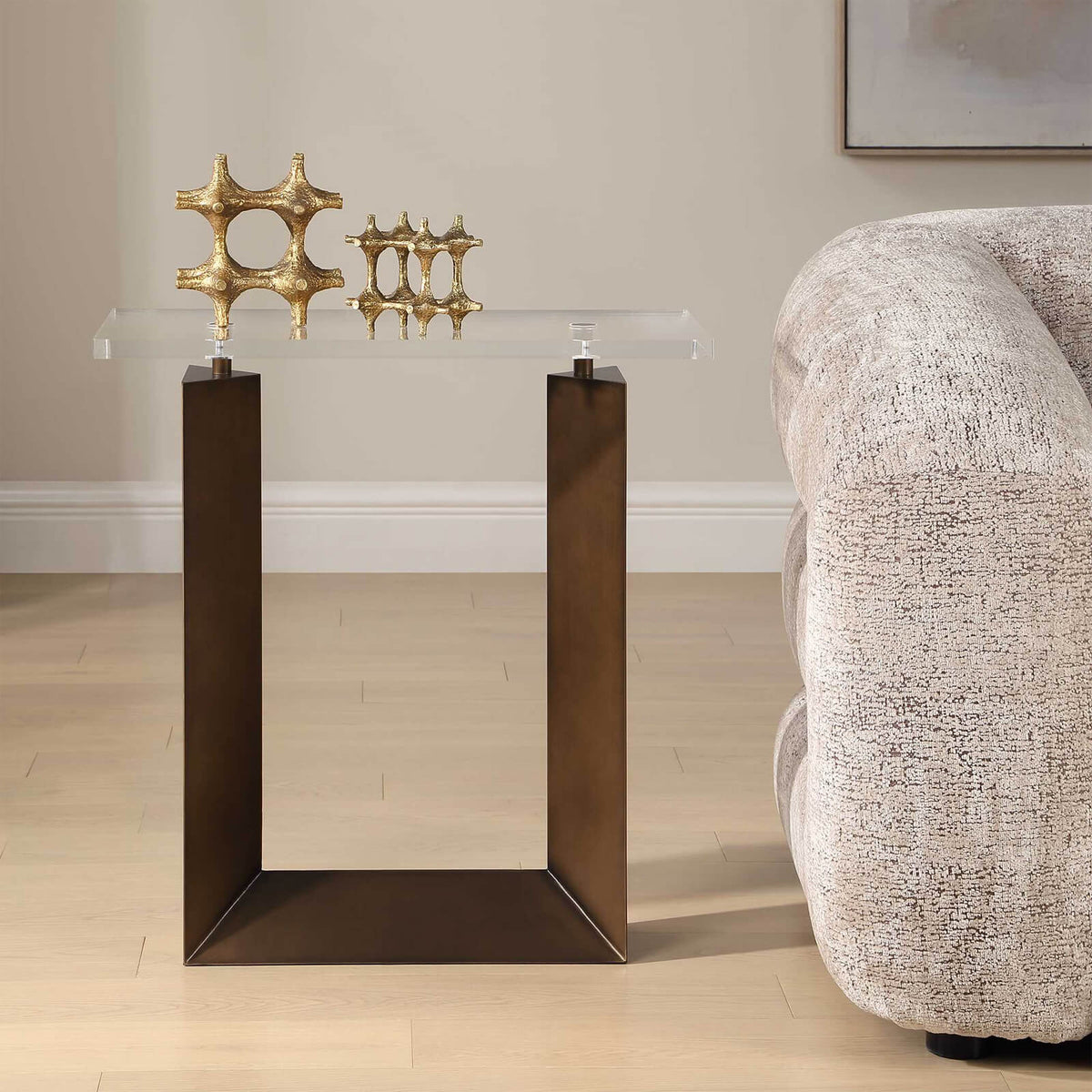 Uttermost Living McElroy Modern Bronze Side Table House of Isabella UK