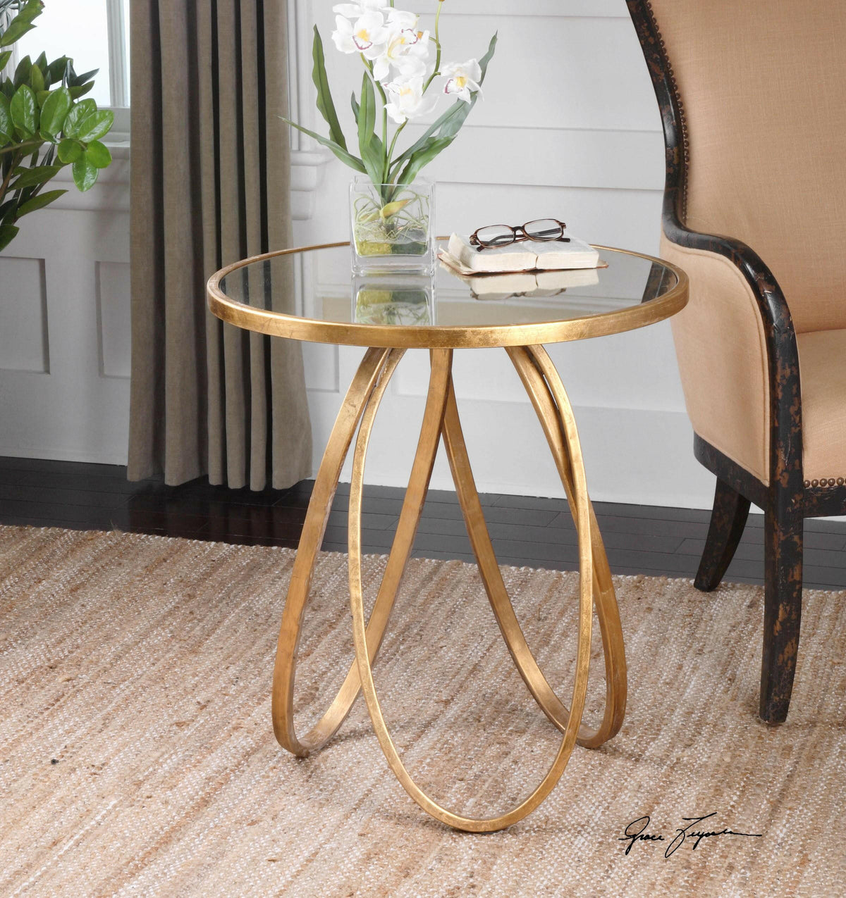 Montrez Gold Side Table.