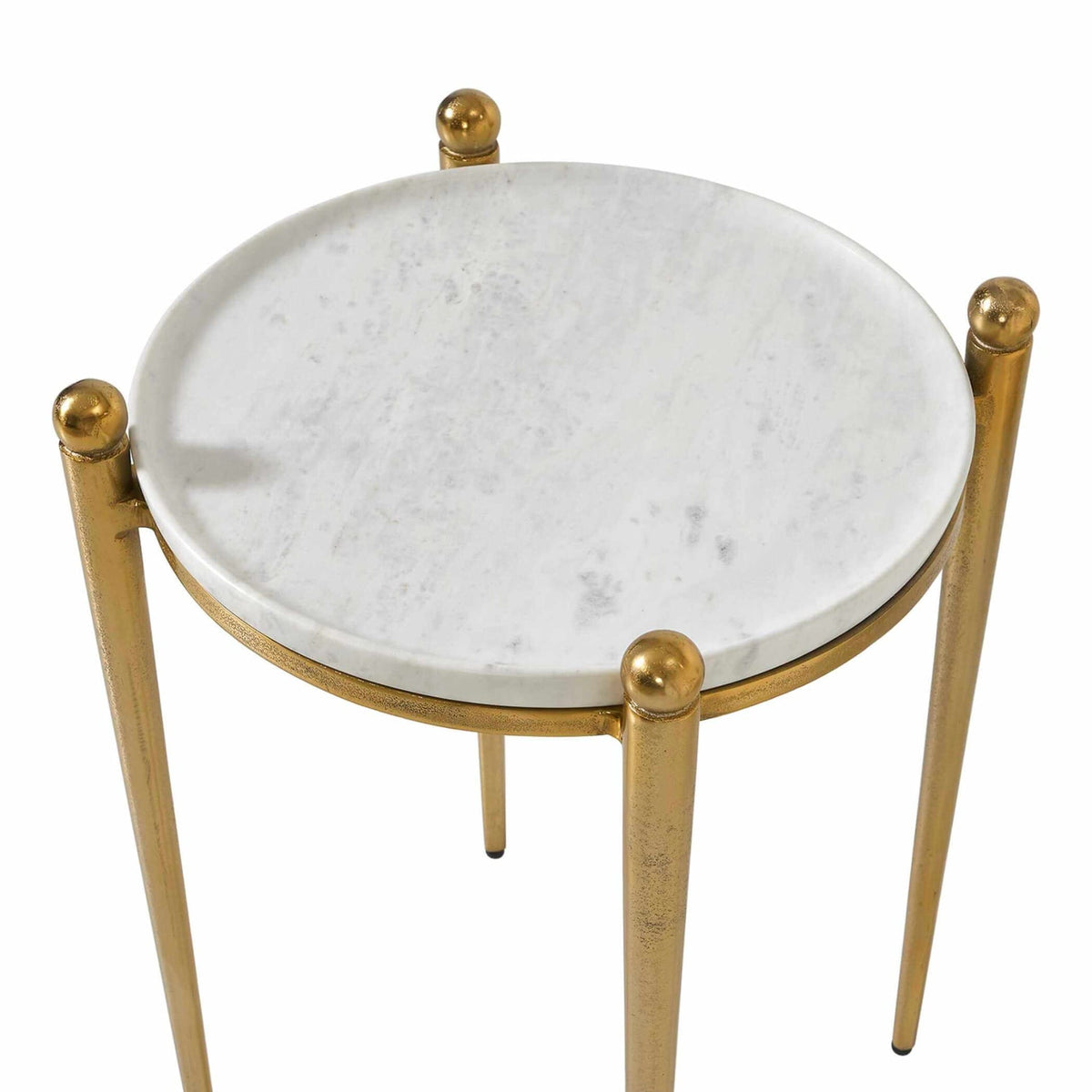 Uttermost Living Nahunta Antique Brass Side Table House of Isabella UK