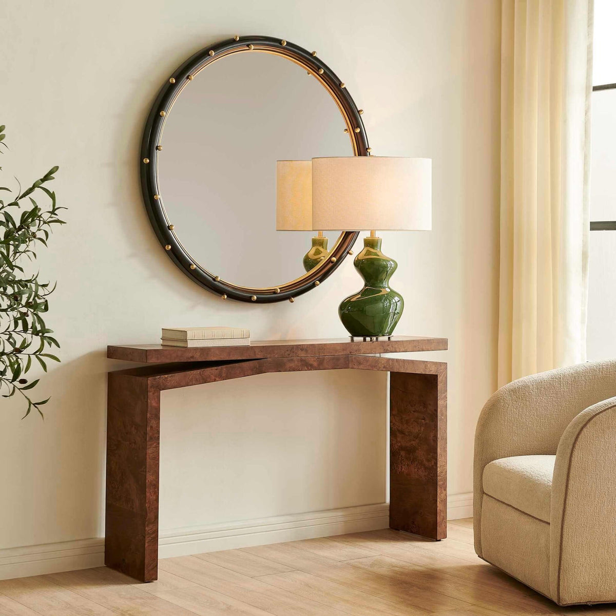 Uttermost Living Naoko Burl Wood Console Table House of Isabella UK