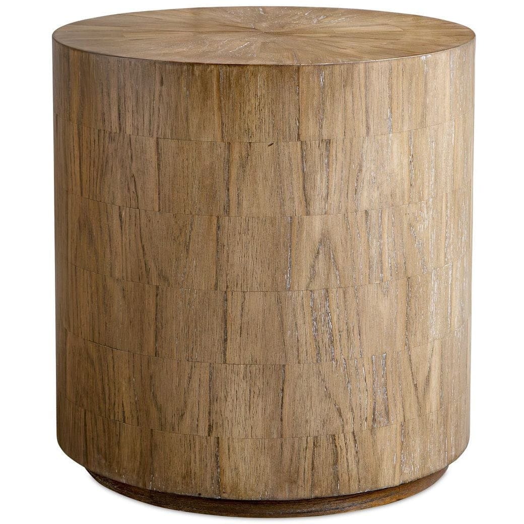 Uttermost Living Nevis Cylinder Side Table in Wood House of Isabella UK