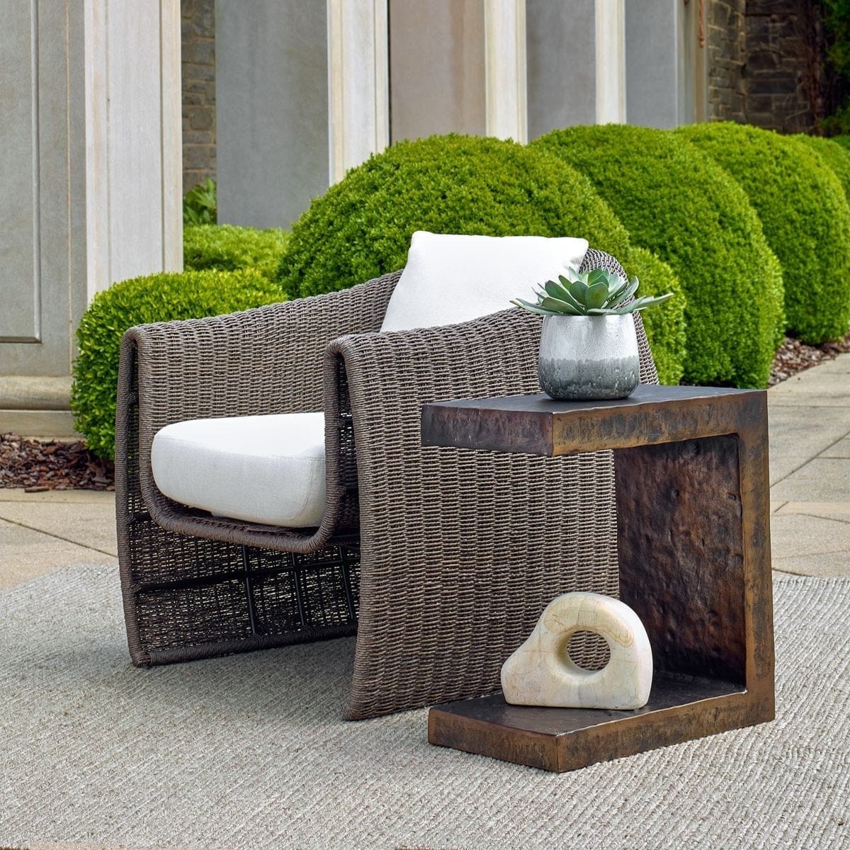 Uttermost Living Obra Bronze Outdoor Side Table House of Isabella UK