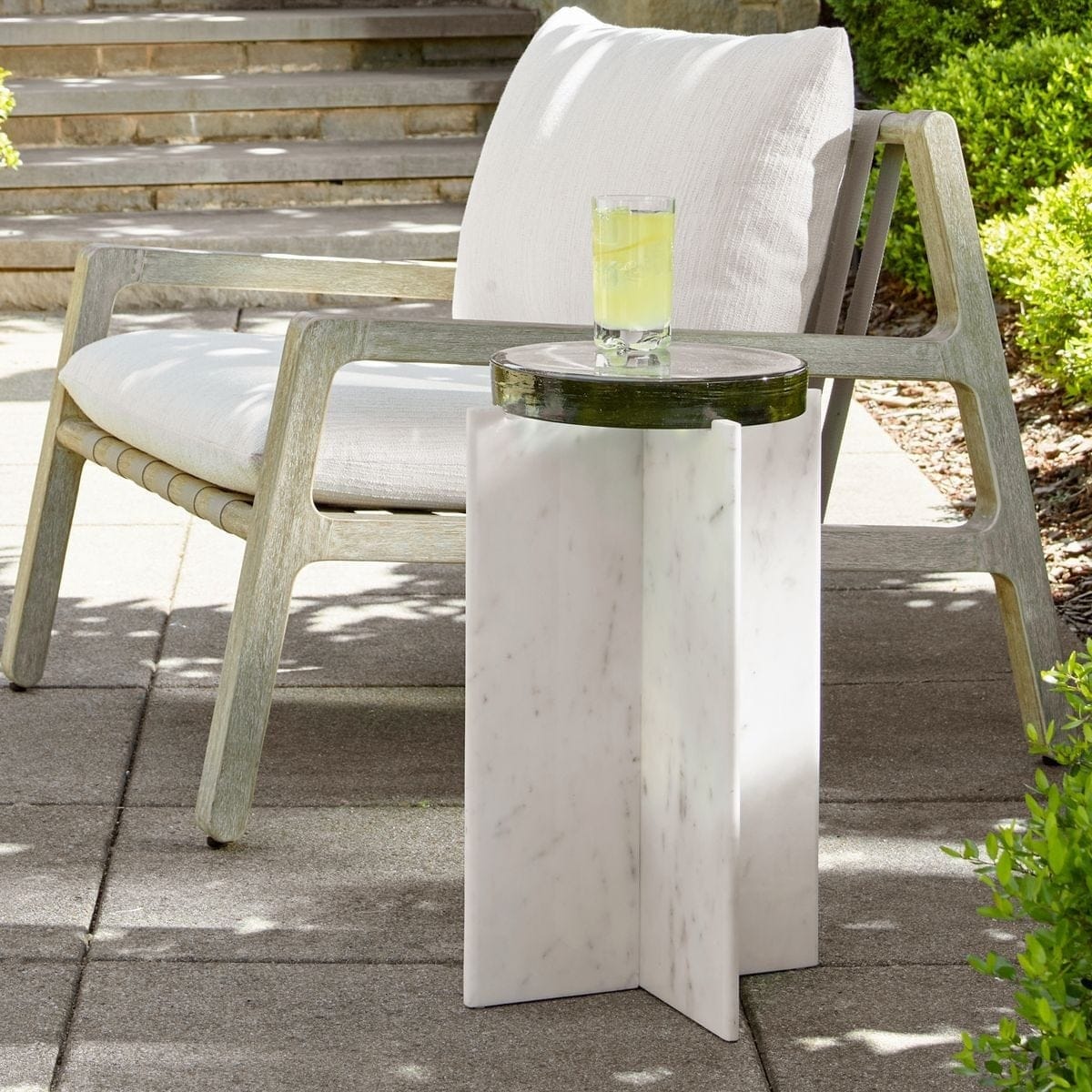 Uttermost Living Olina Marble Outdoor Accent Table House of Isabella UK
