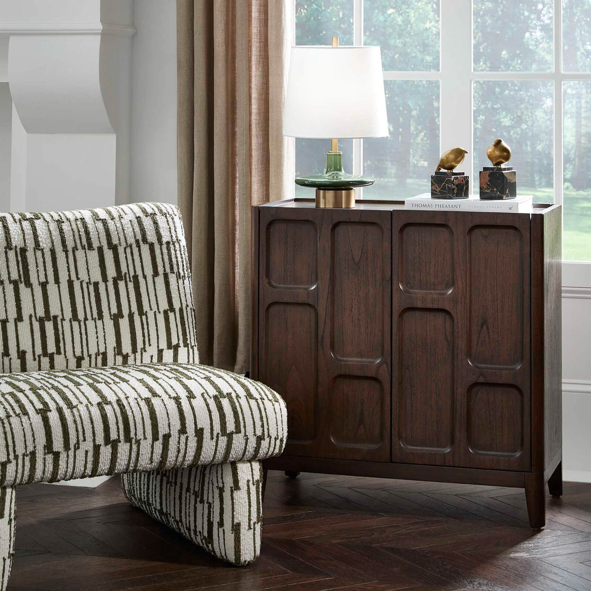 Uttermost Living On The Block 2 Door Walnut Cabinet House of Isabella UK