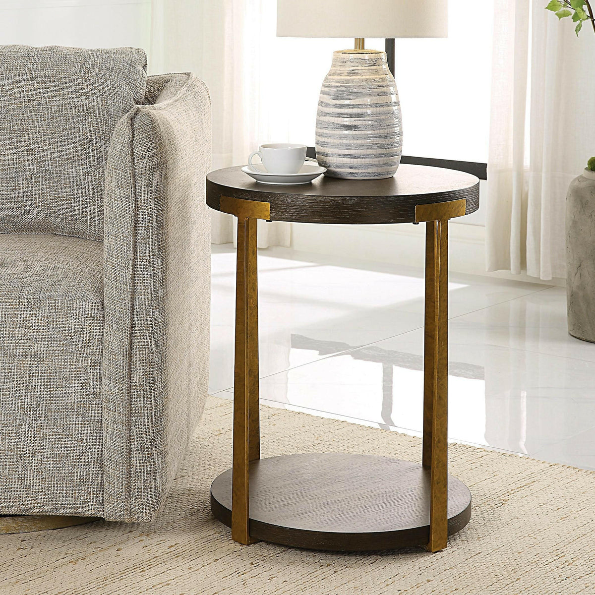 Palisade Round Wood Side Table.