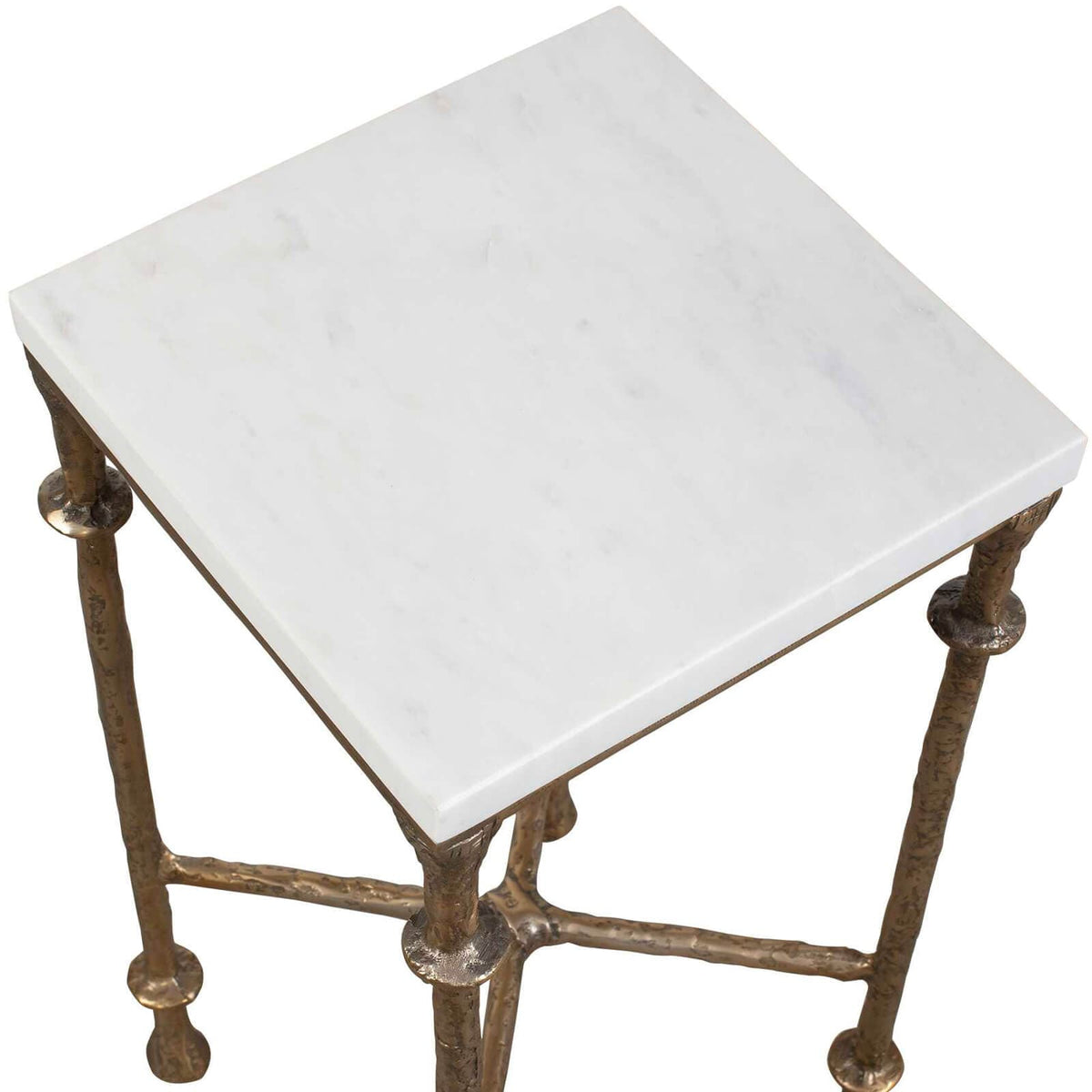 Uttermost Living Penelope Square Side Table in White Marble House of Isabella UK