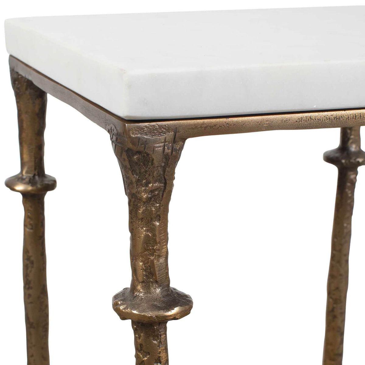 Uttermost Living Penelope Square Side Table in White Marble House of Isabella UK