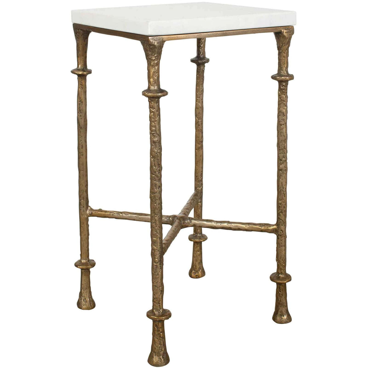 Uttermost Living Penelope Square Side Table in White Marble House of Isabella UK