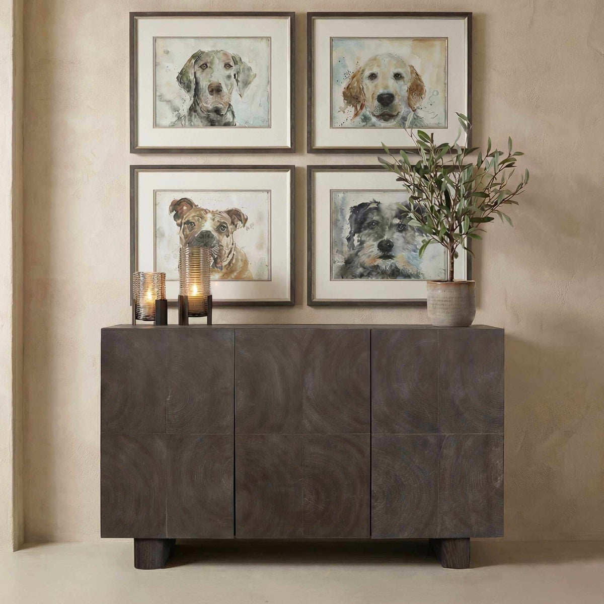 Uttermost Living Phineas 3 Door Modern Cabinet House of Isabella UK
