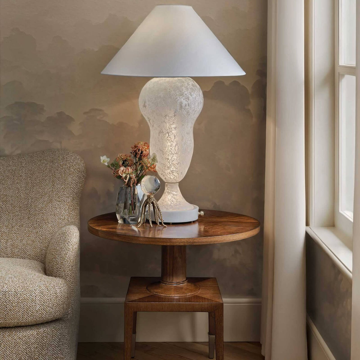 Uttermost Living Put You On A Pedestal Side Table in Golden Brown House of Isabella UK