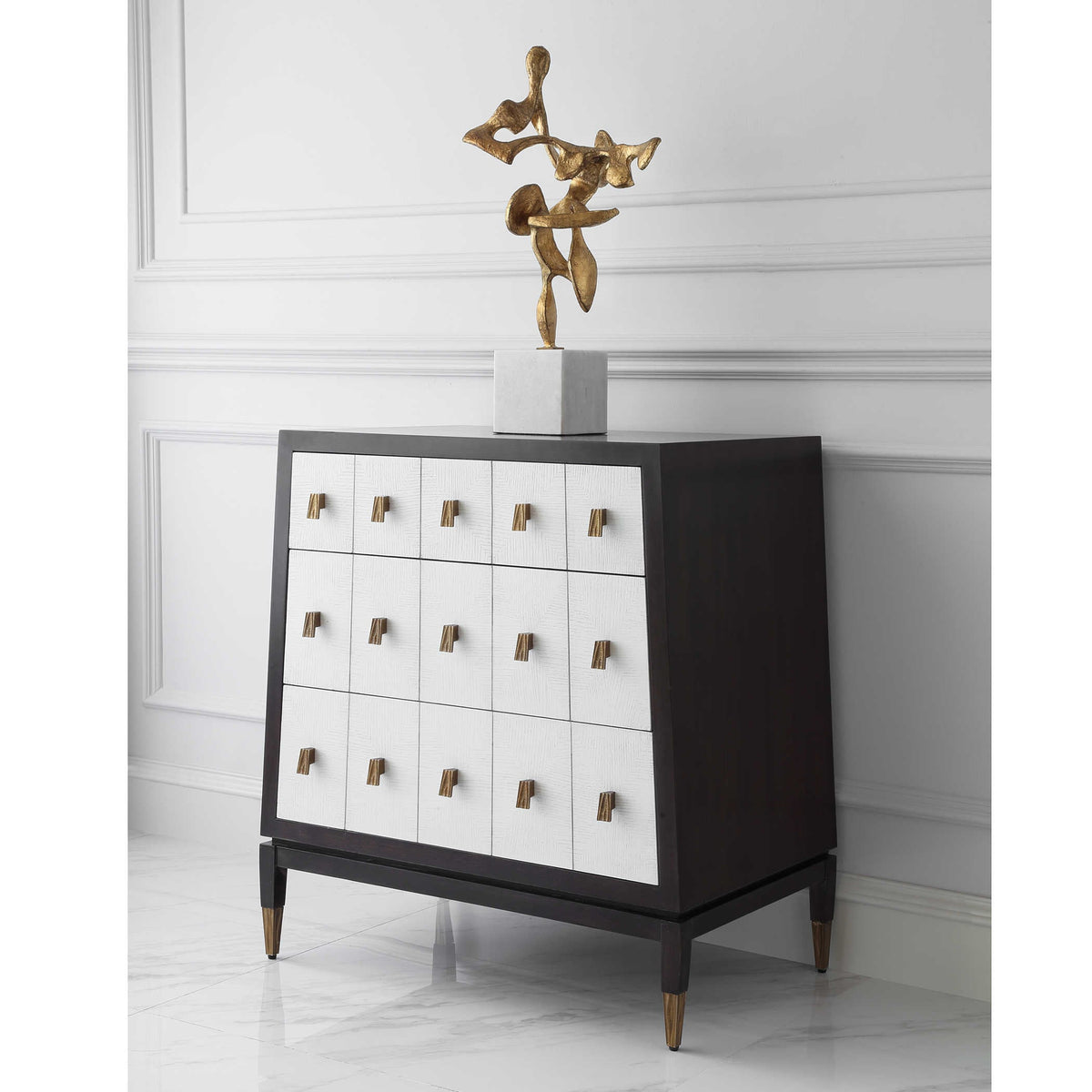 Uttermost Living Pyramid Chest of Drawers in White House of Isabella UK