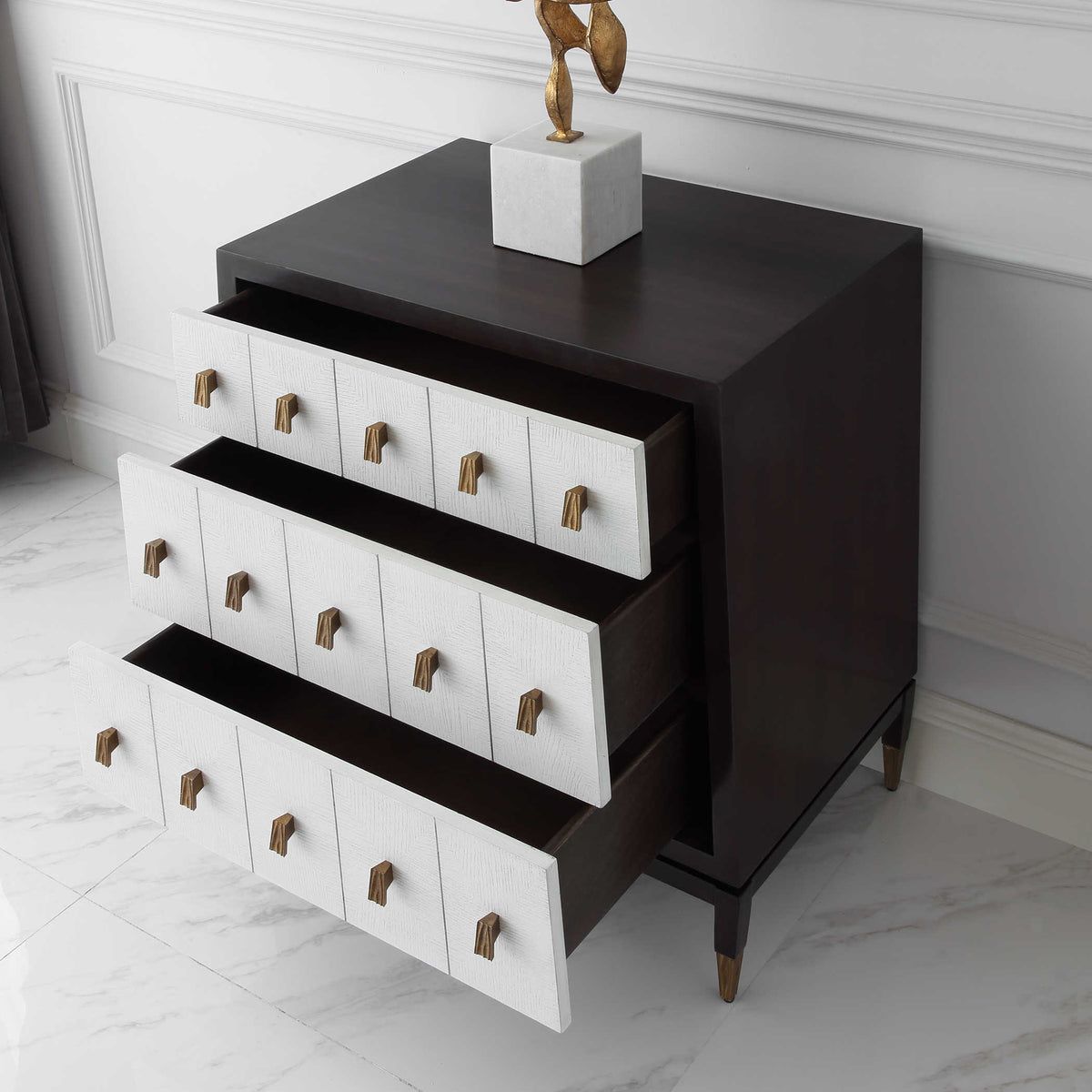 Uttermost Living Pyramid Chest of Drawers in White House of Isabella UK