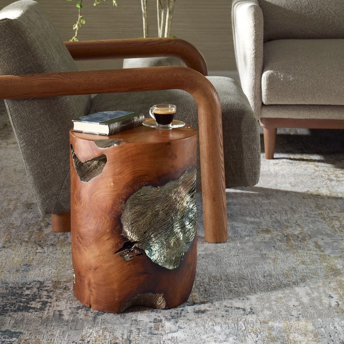 Uttermost Living Rafe Wooden Accent Stool House of Isabella UK