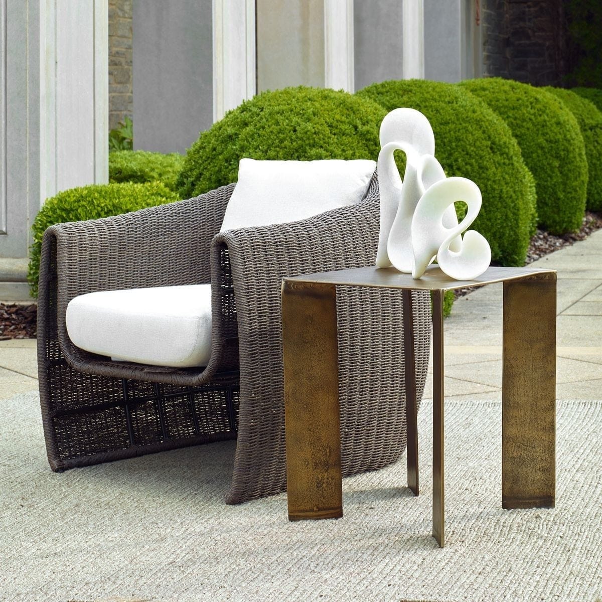 Uttermost Living Reade Indoor-Outdoor Accent Table in Brass House of Isabella UK