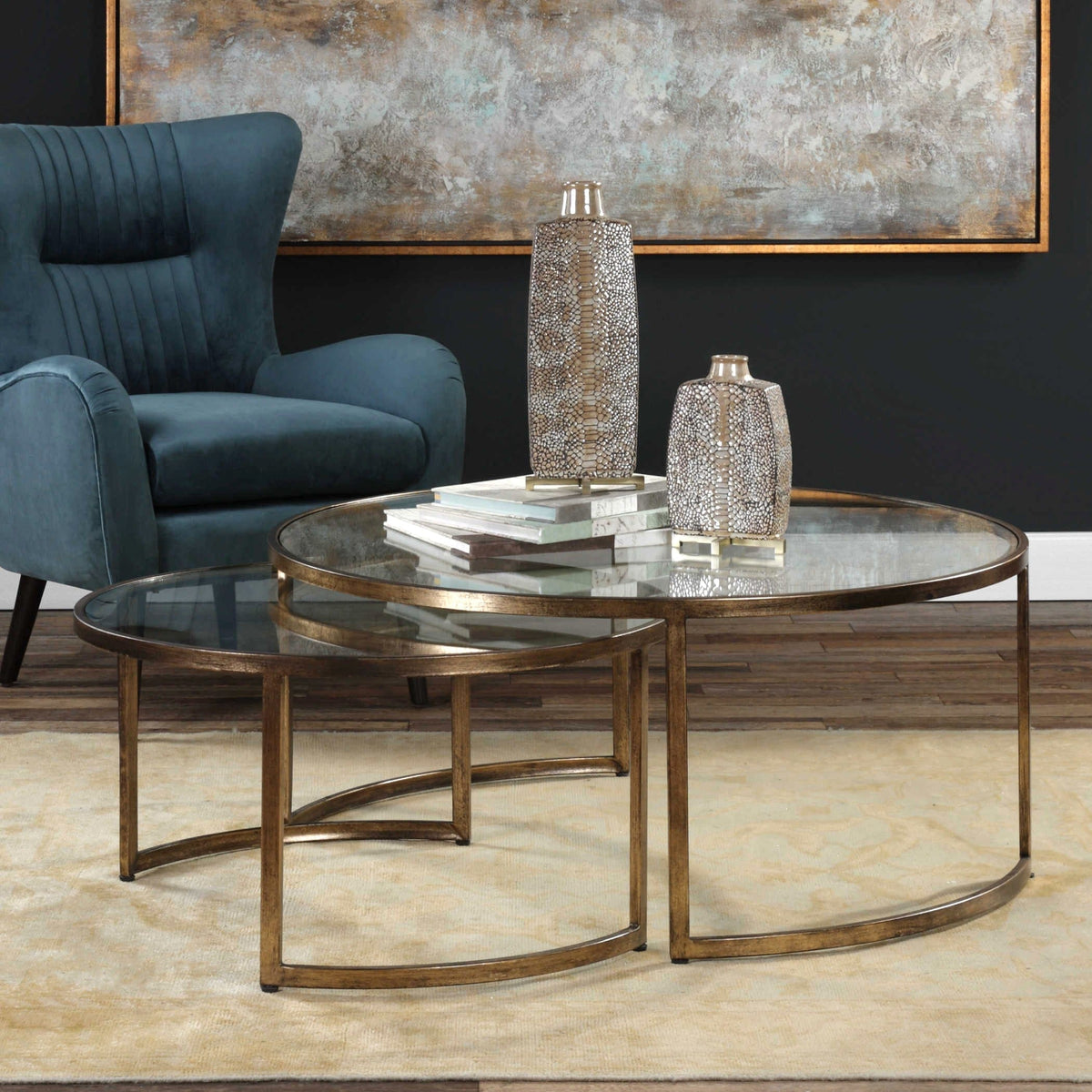 Uttermost Living Rhea Nested Coffee Tables Set of 2 House of Isabella UK