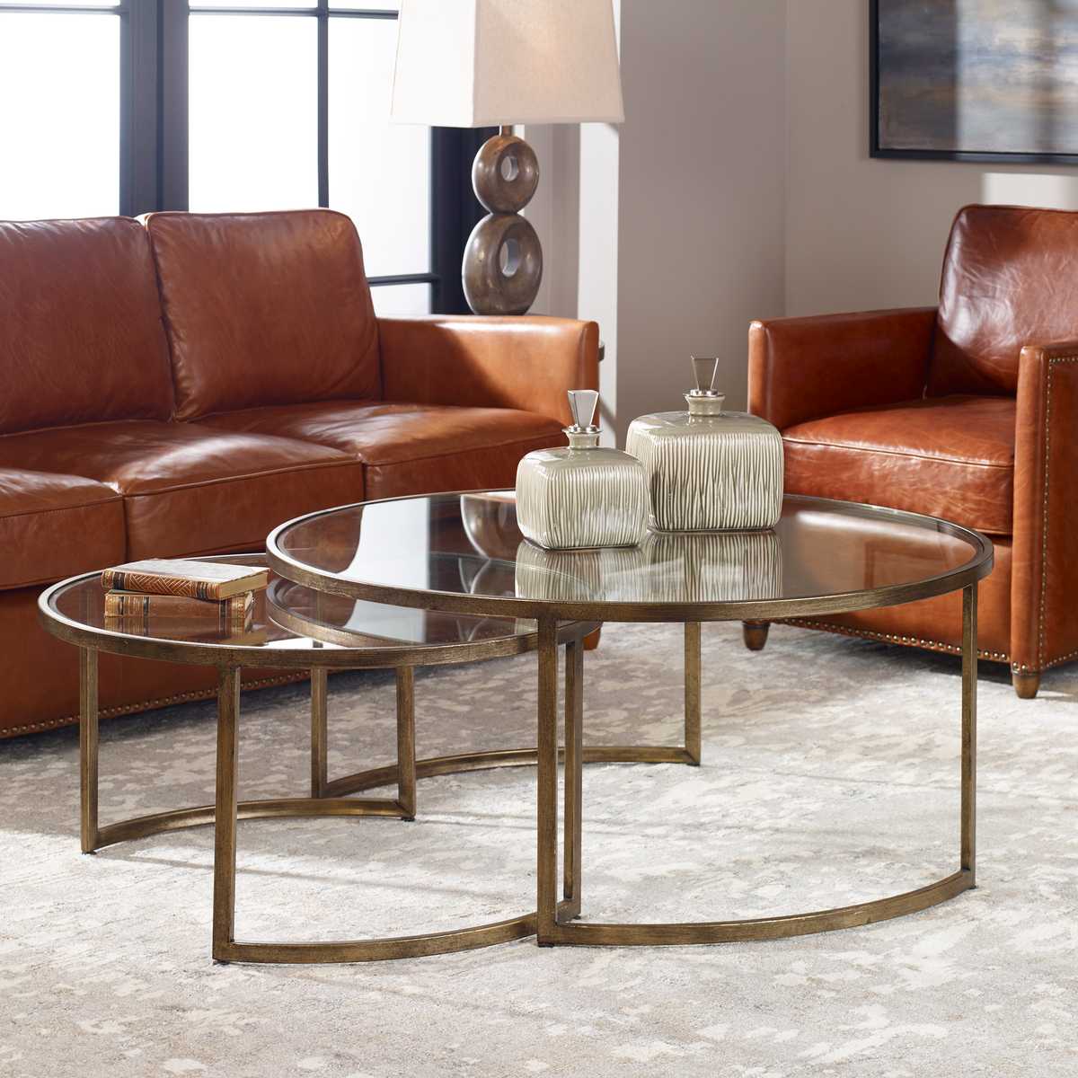 Uttermost Living Rhea Nested Coffee Tables Set of 2 House of Isabella UK
