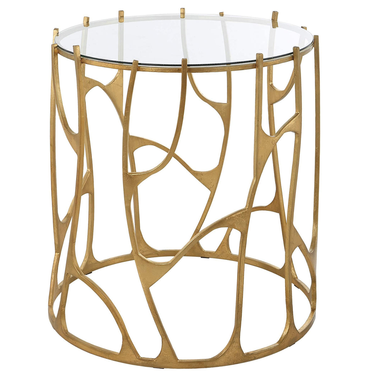 Uttermost Living Ritual Round Gold Side Table House of Isabella UK
