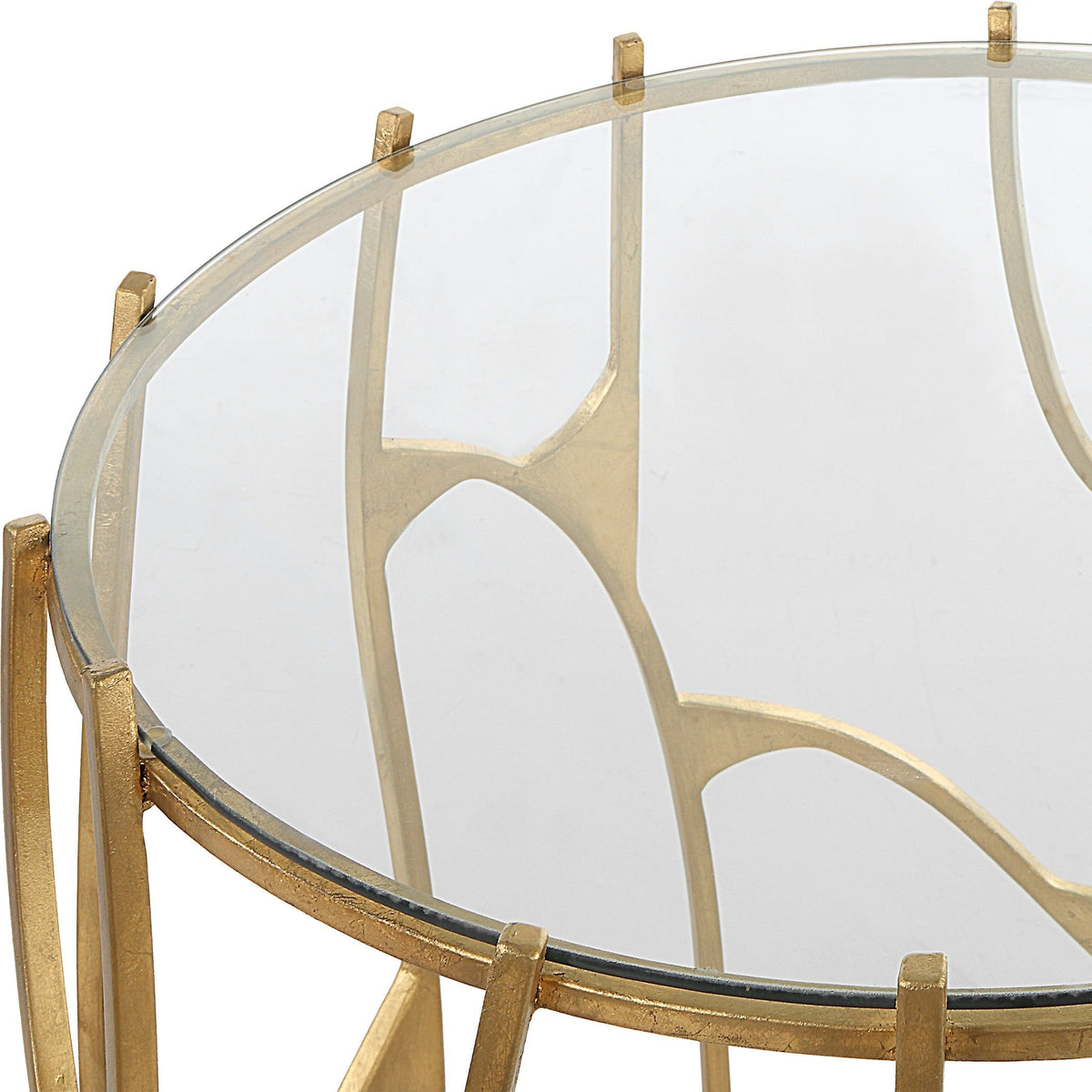 Uttermost Living Ritual Round Gold Side Table House of Isabella UK