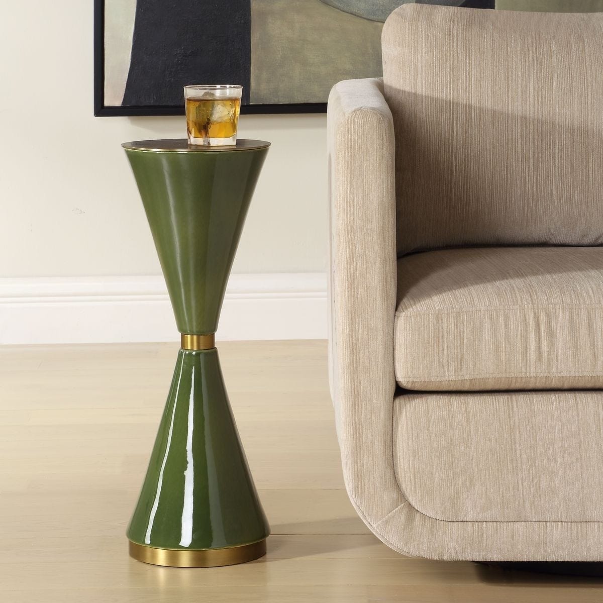 Uttermost Living Ronde Jade Green Drink Table House of Isabella UK