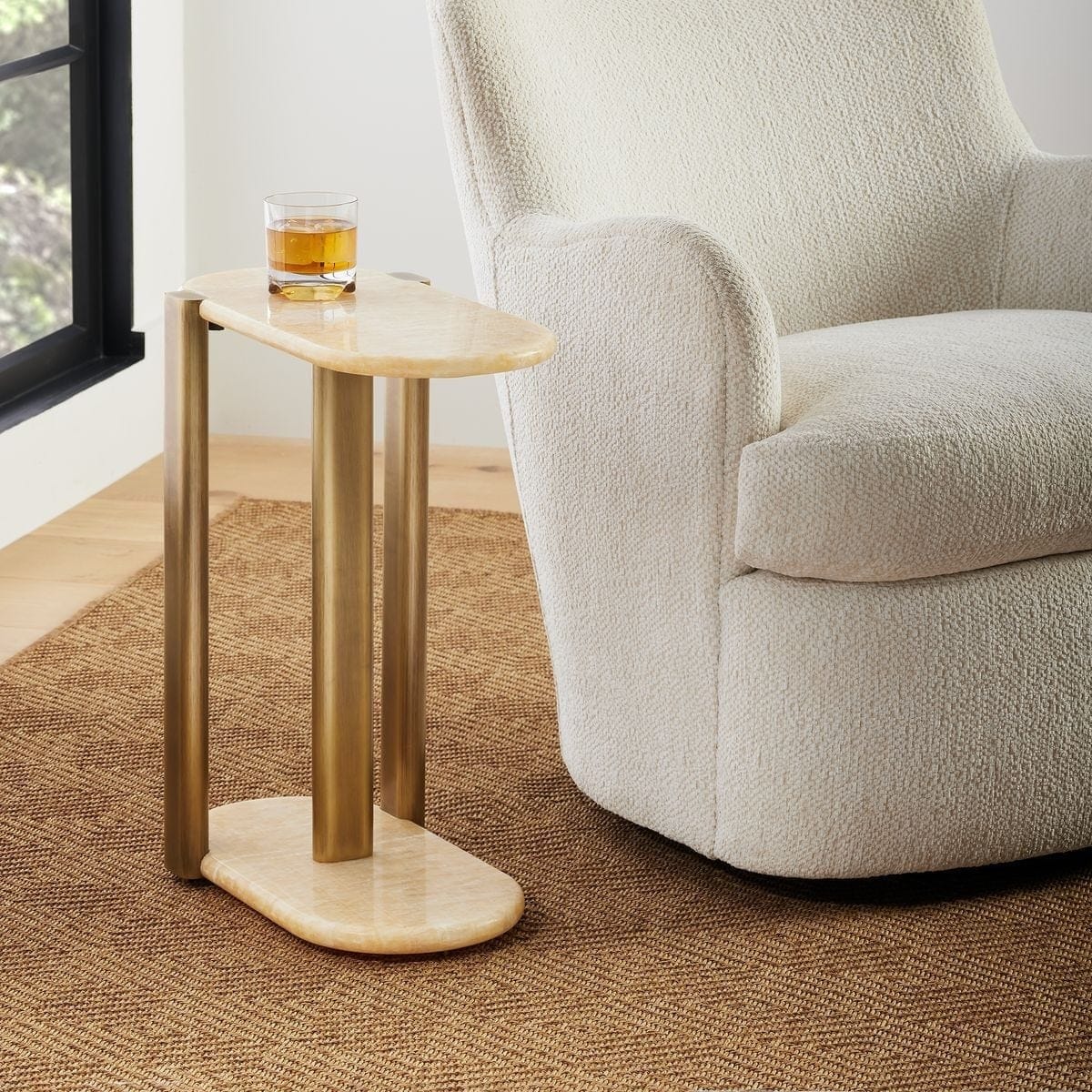 Uttermost Living Rounded Cantilever Accent Table House of Isabella UK