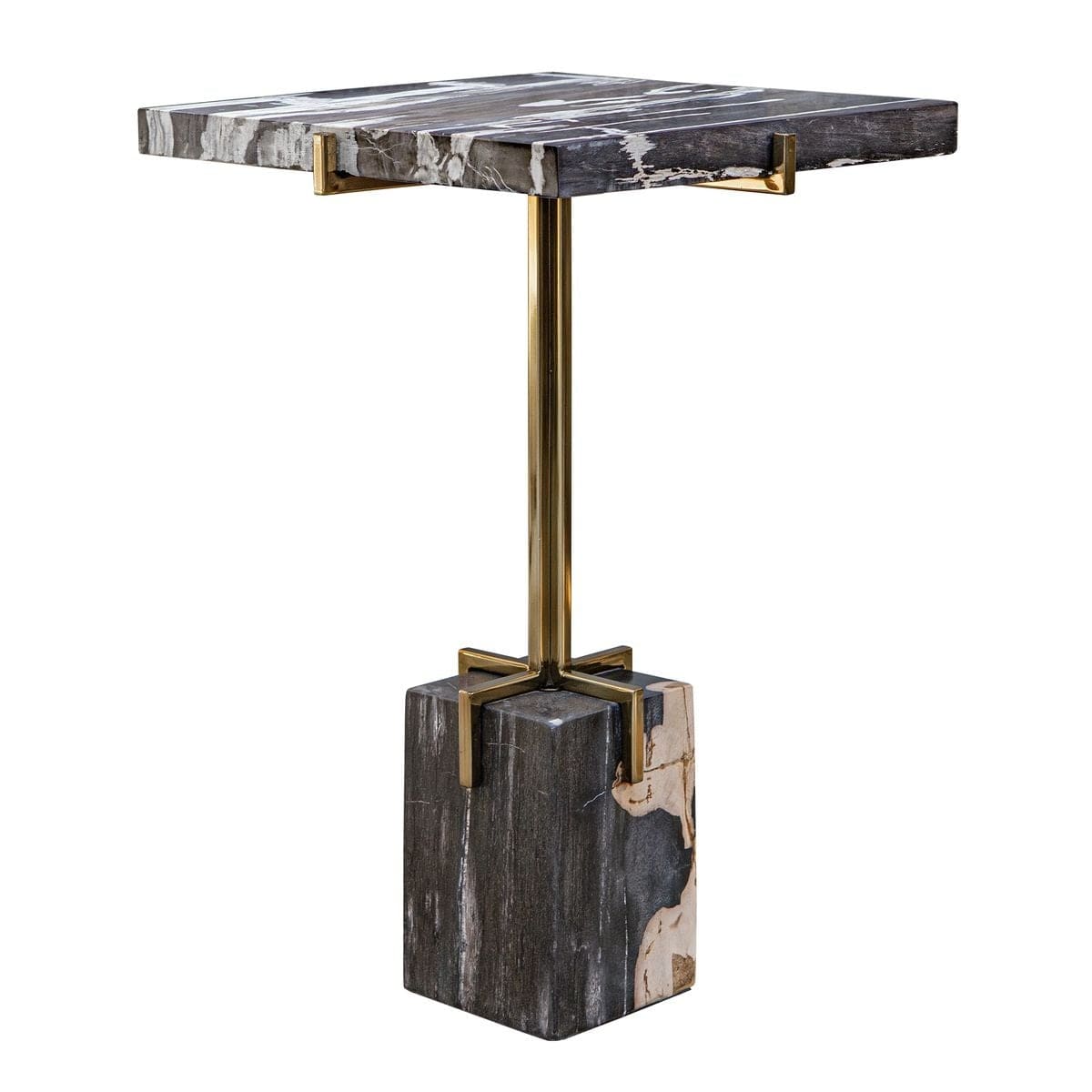 Uttermost Living Rowman Petrified Wood Accent Table House of Isabella UK