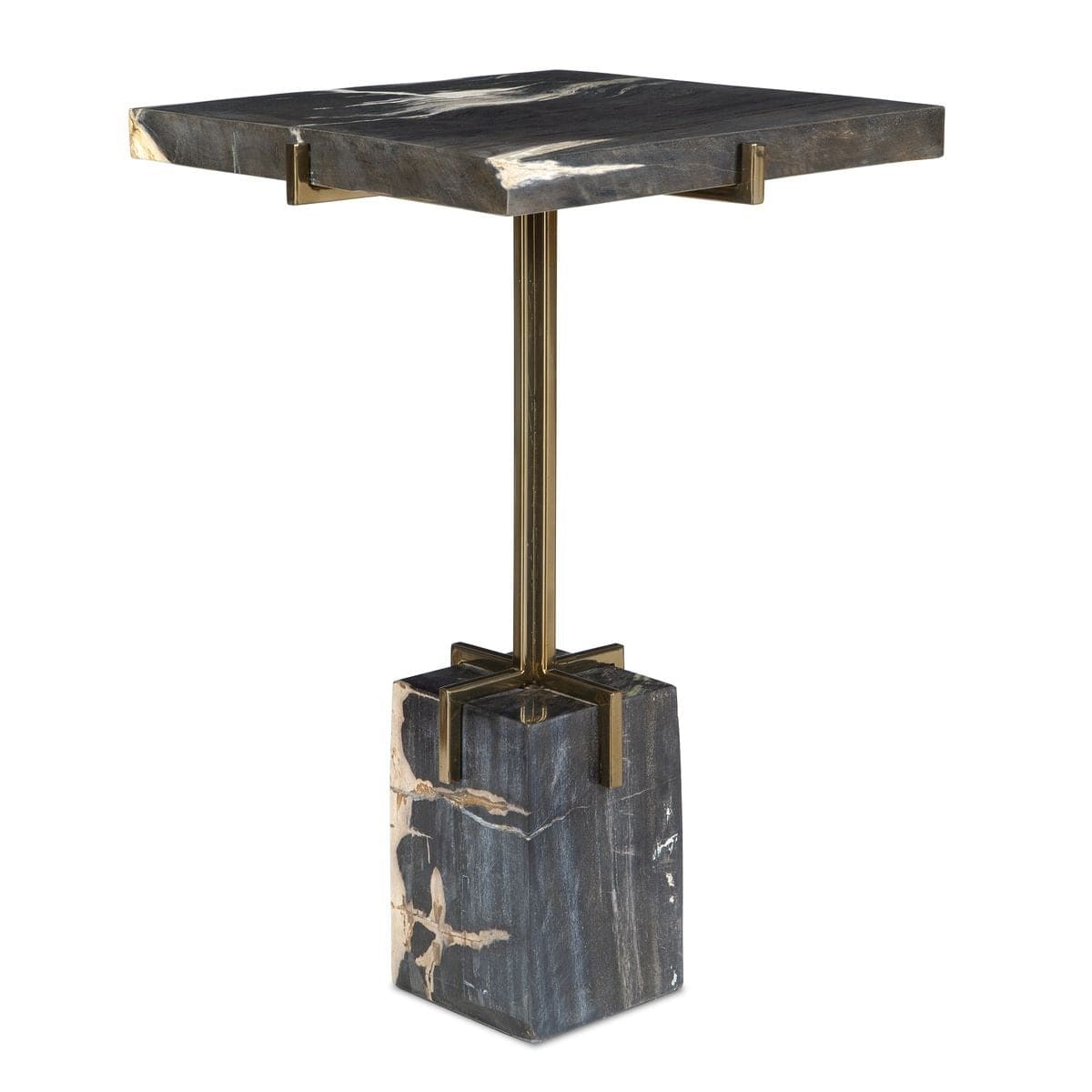 Uttermost Living Rowman Petrified Wood Accent Table House of Isabella UK