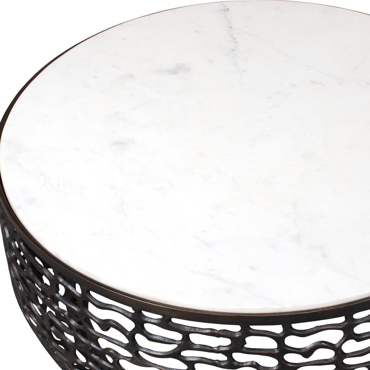 Uttermost Living Sabena White Marble Outdoor Coffee Table House of Isabella UK