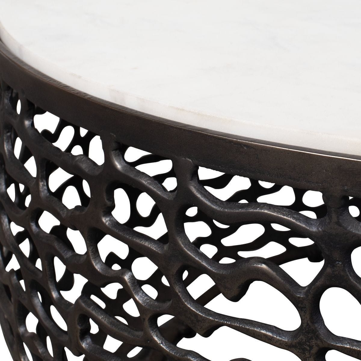 Uttermost Living Sabena White Marble Outdoor Coffee Table House of Isabella UK