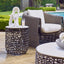 Uttermost Living Sabena White Marble Outdoor Side Table House of Isabella UK