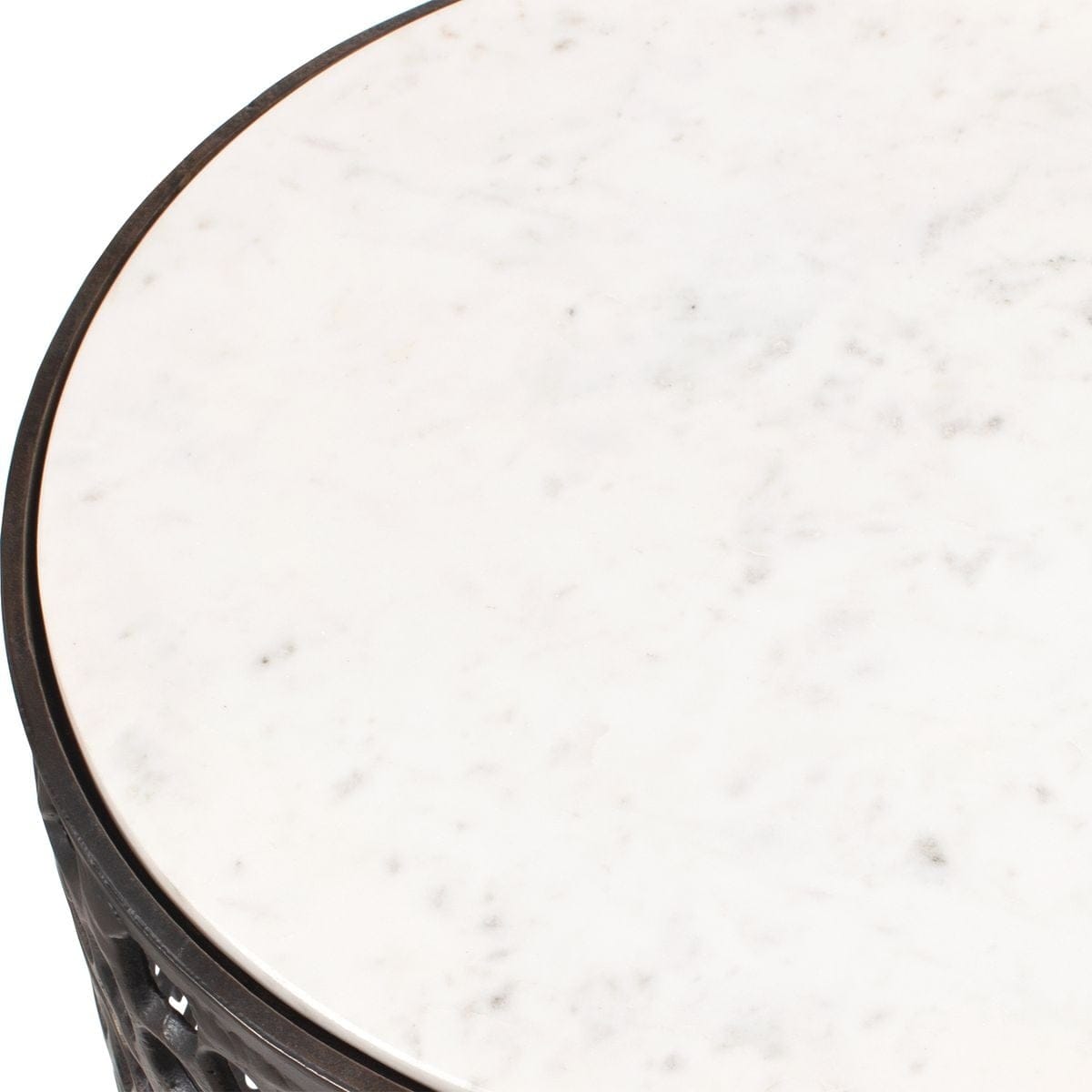 Uttermost Living Sabena White Marble Outdoor Side Table House of Isabella UK
