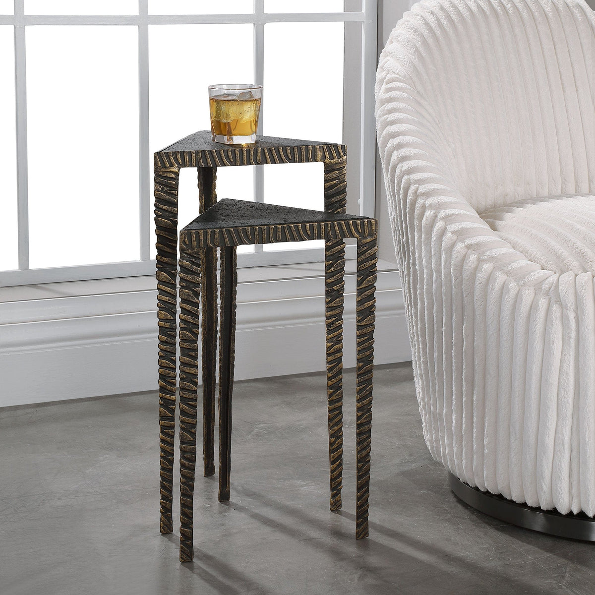 Uttermost Living Samiria Triangular Accent Tables, S/2 House of Isabella UK