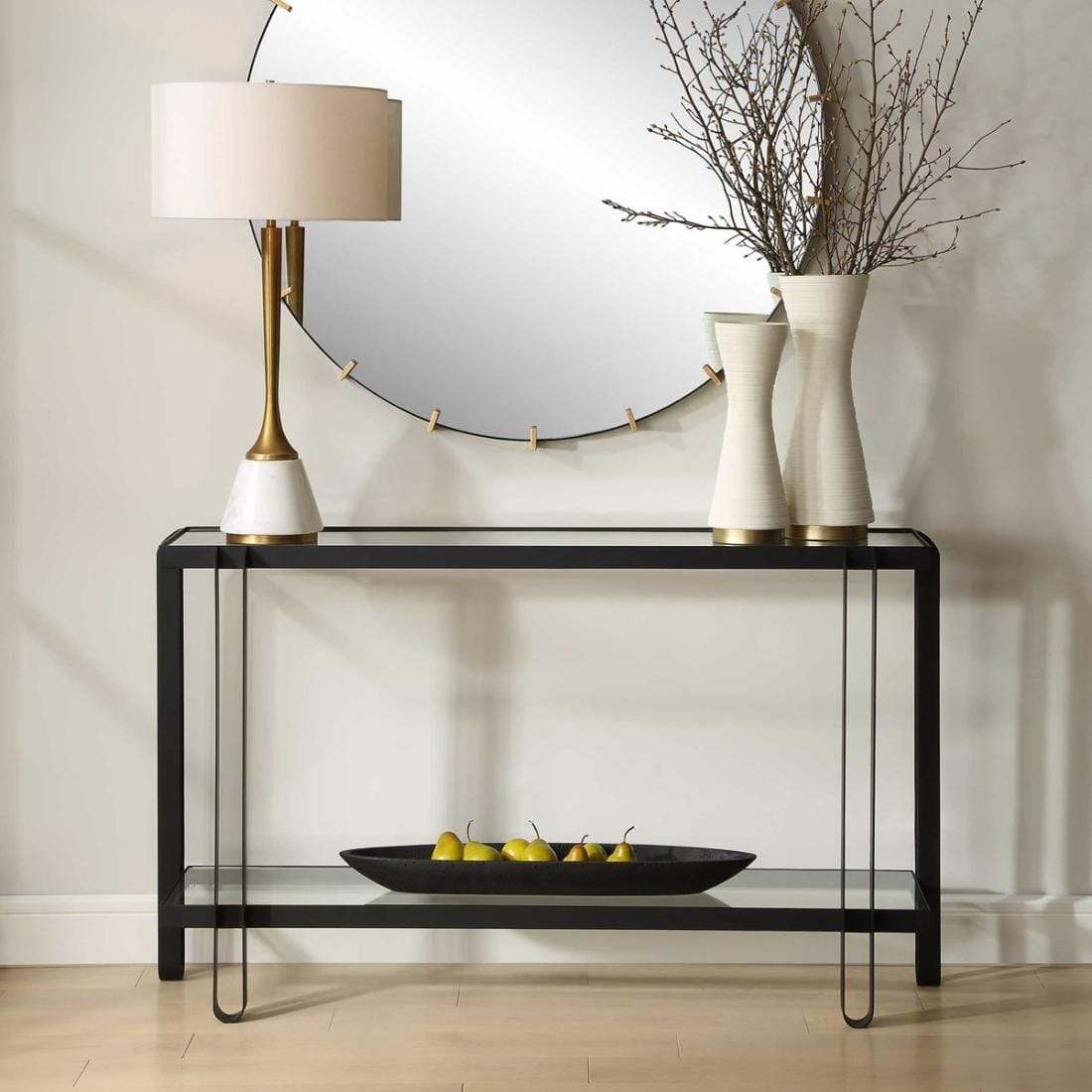 Uttermost Living Shadow Black Iron Console Table House of Isabella UK