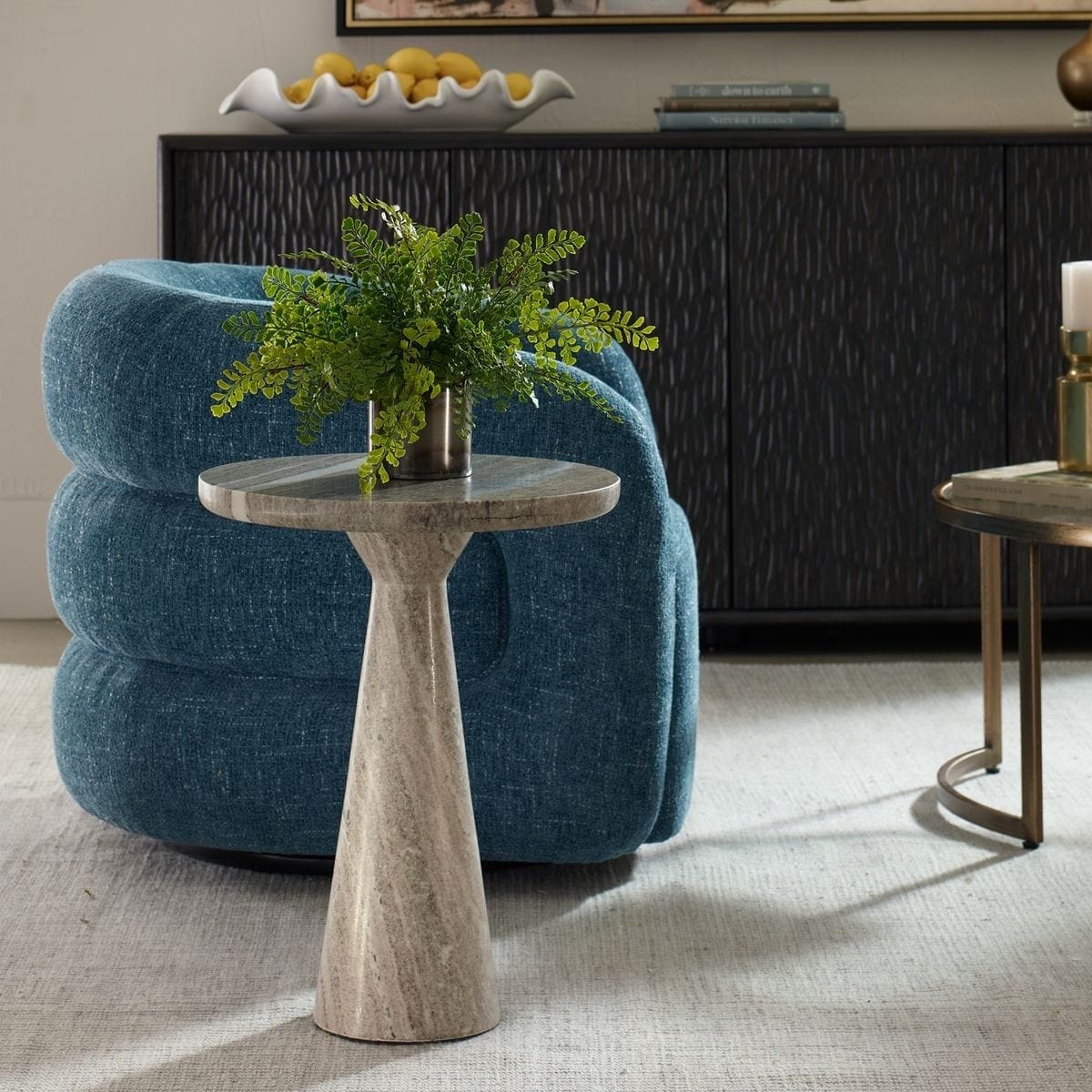 Uttermost Living Shura Indoor-Outdoor Accent Table in Marble House of Isabella UK