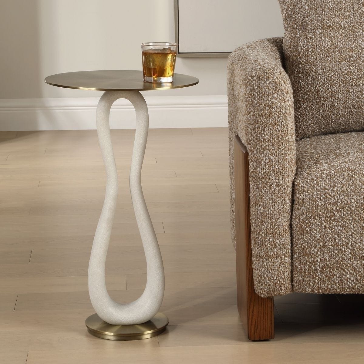 Uttermost Living Sonia Modern Accent Table in Brass House of Isabella UK