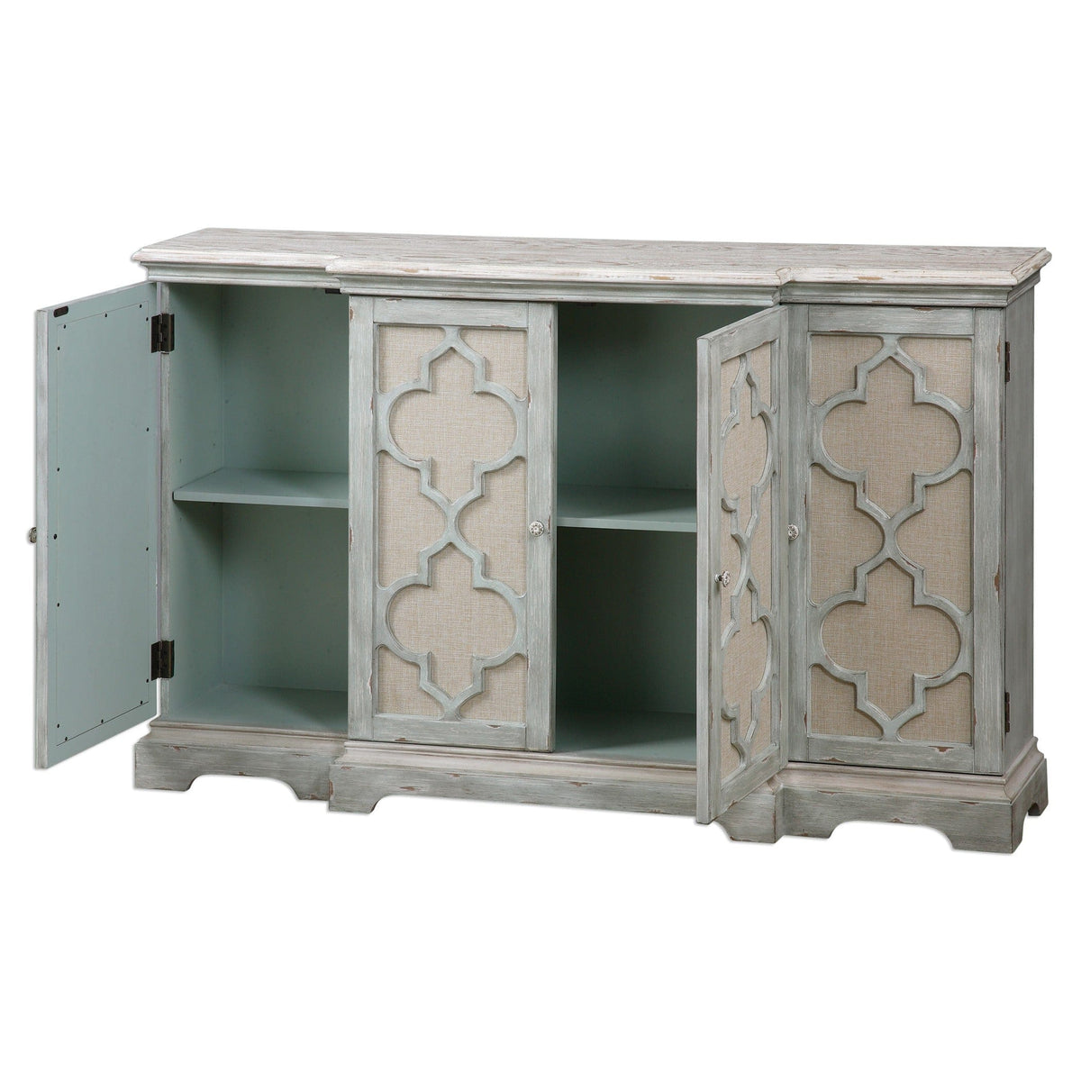 Uttermost Living Sophie 4 Door Grey Cabinet House of Isabella UK