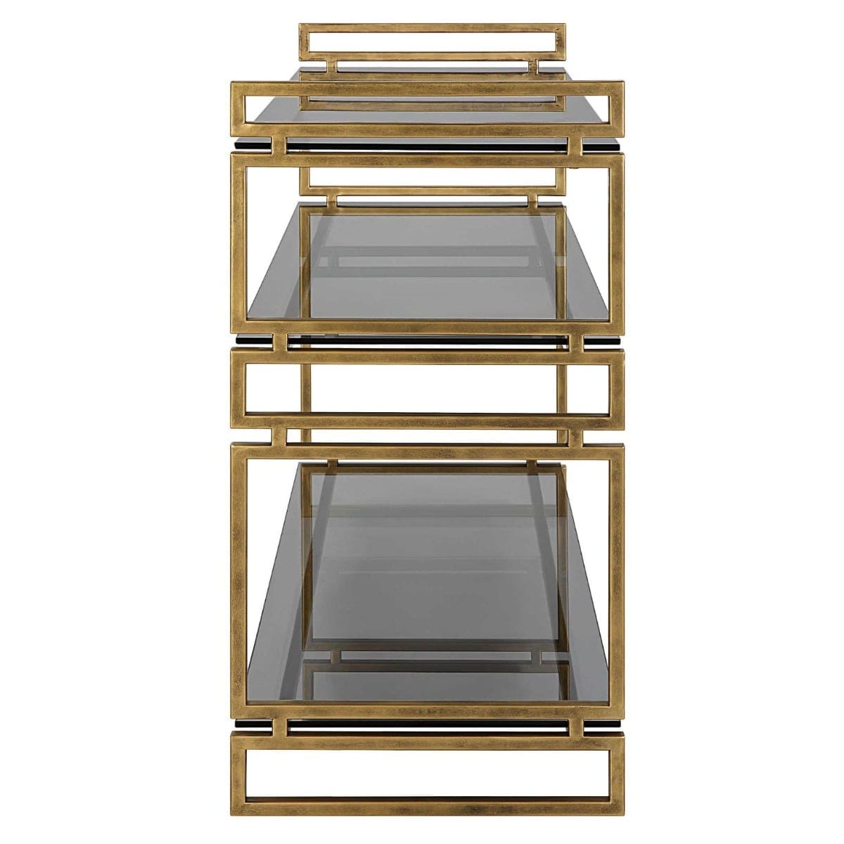 Uttermost Living Stacked Up Grey Glass Console Table House of Isabella UK
