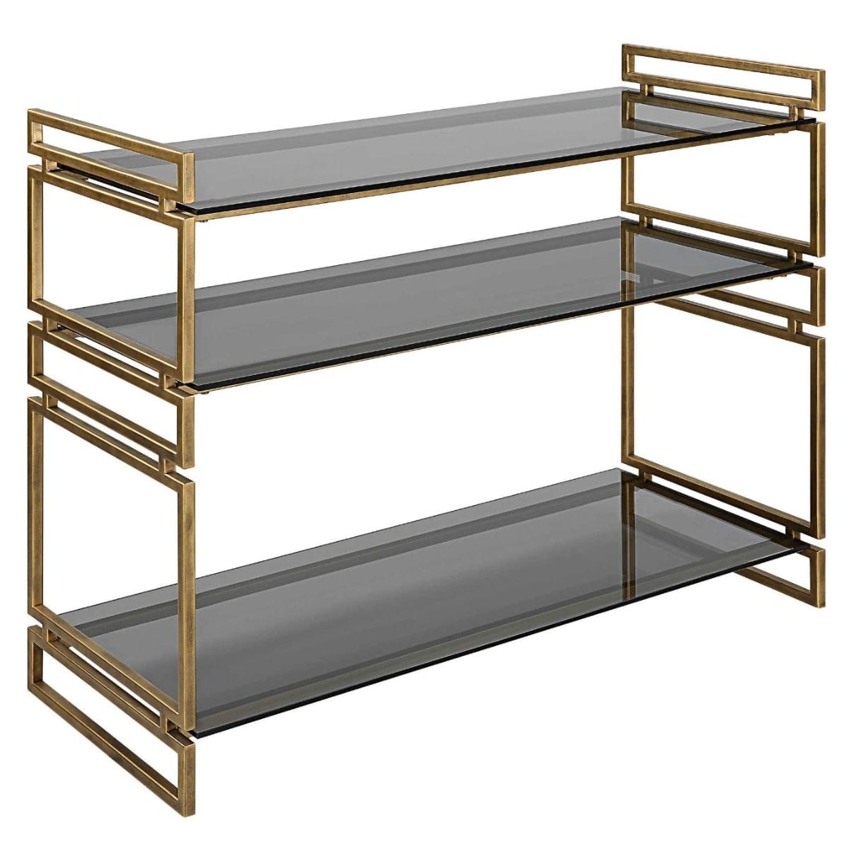 Uttermost Living Stacked Up Grey Glass Console Table House of Isabella UK