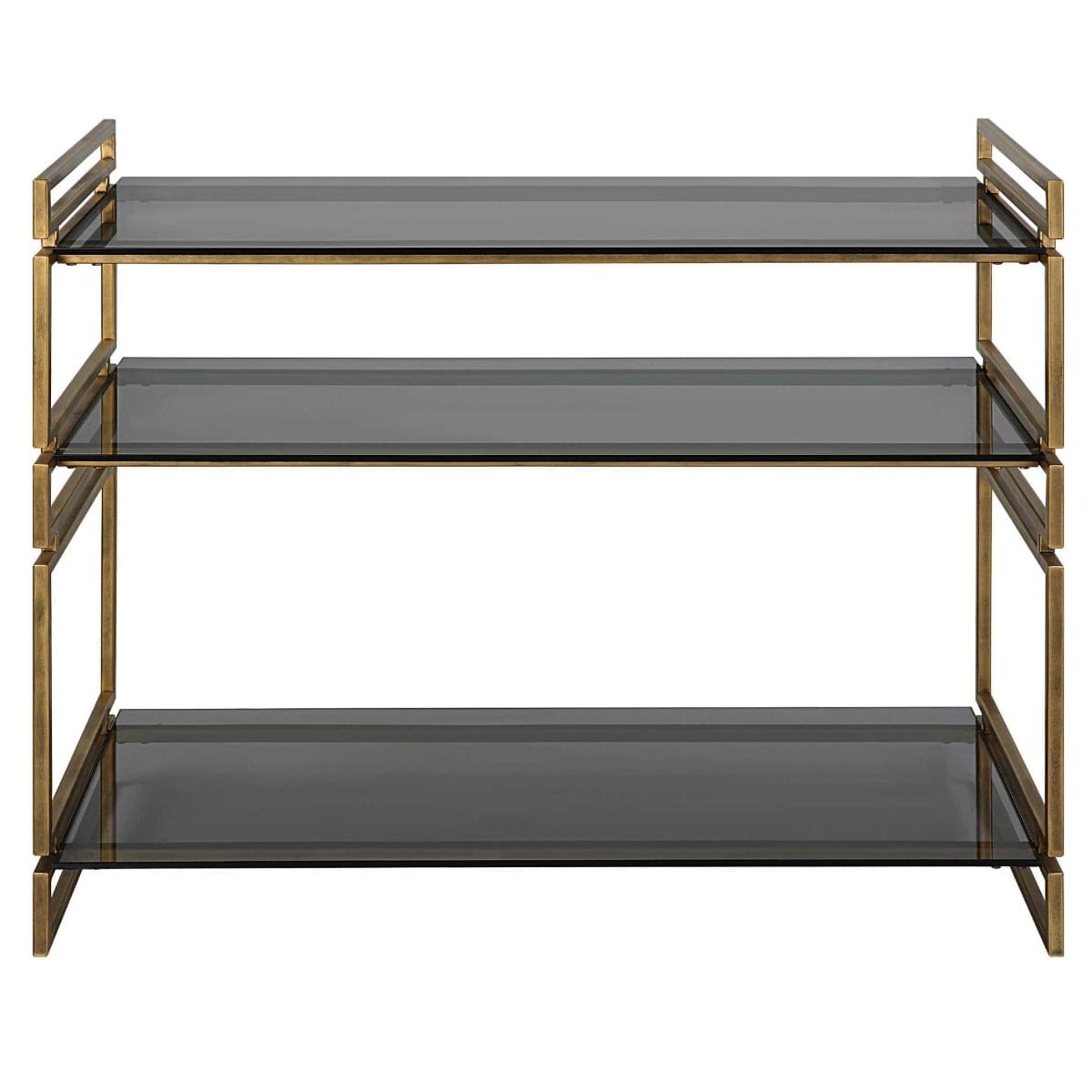 Uttermost Living Stacked Up Grey Glass Console Table House of Isabella UK