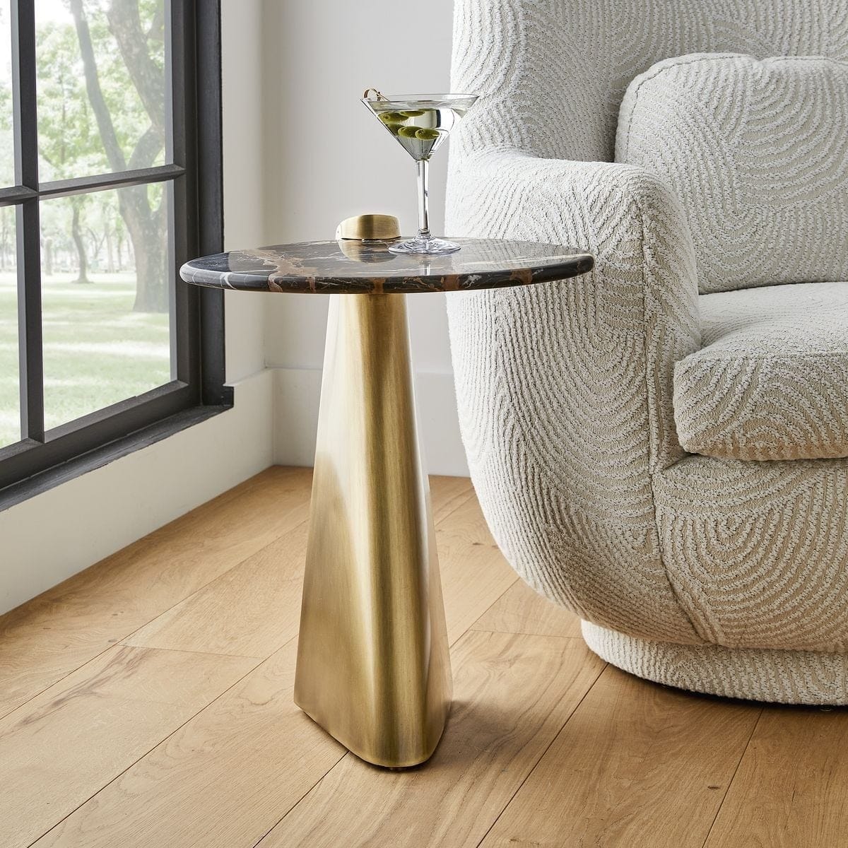 Uttermost Living Strum Accent Table in Michelangelo Marble House of Isabella UK