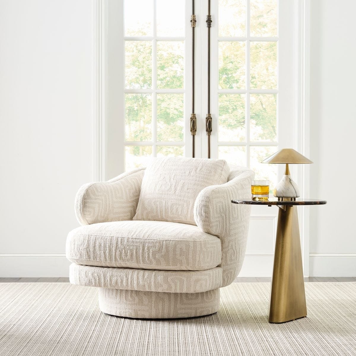 Uttermost Living Strum Accent Table in Michelangelo Marble House of Isabella UK