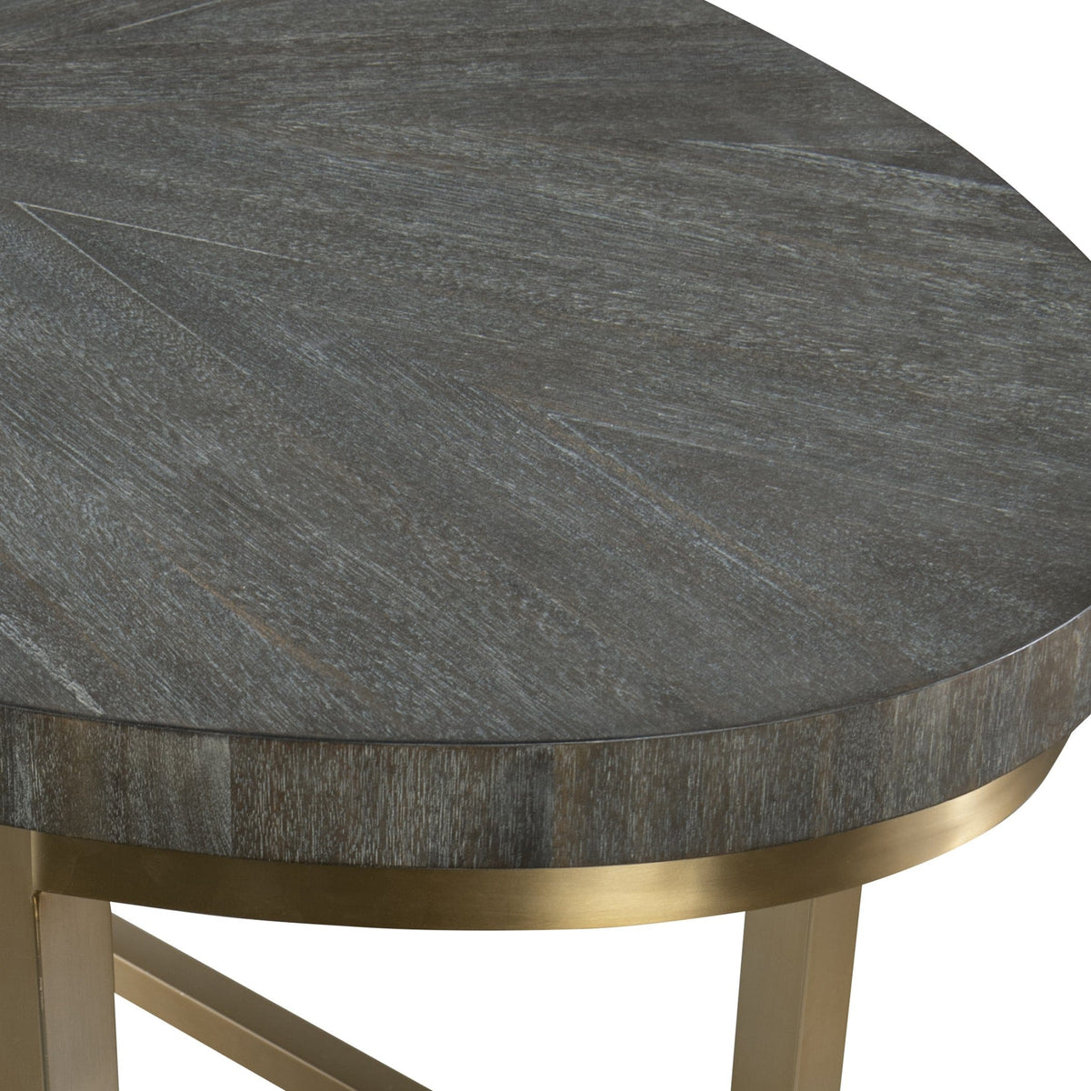 Uttermost Living Taja Oval Writing Desk in Dark Walnut and Brushed Brass House of Isabella UK