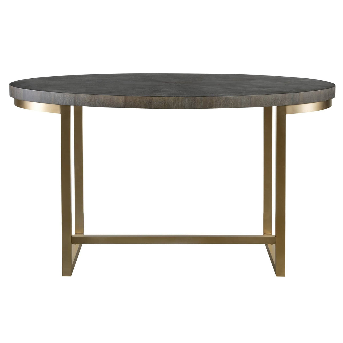 Uttermost Living Taja Oval Writing Desk in Dark Walnut and Brushed Brass House of Isabella UK