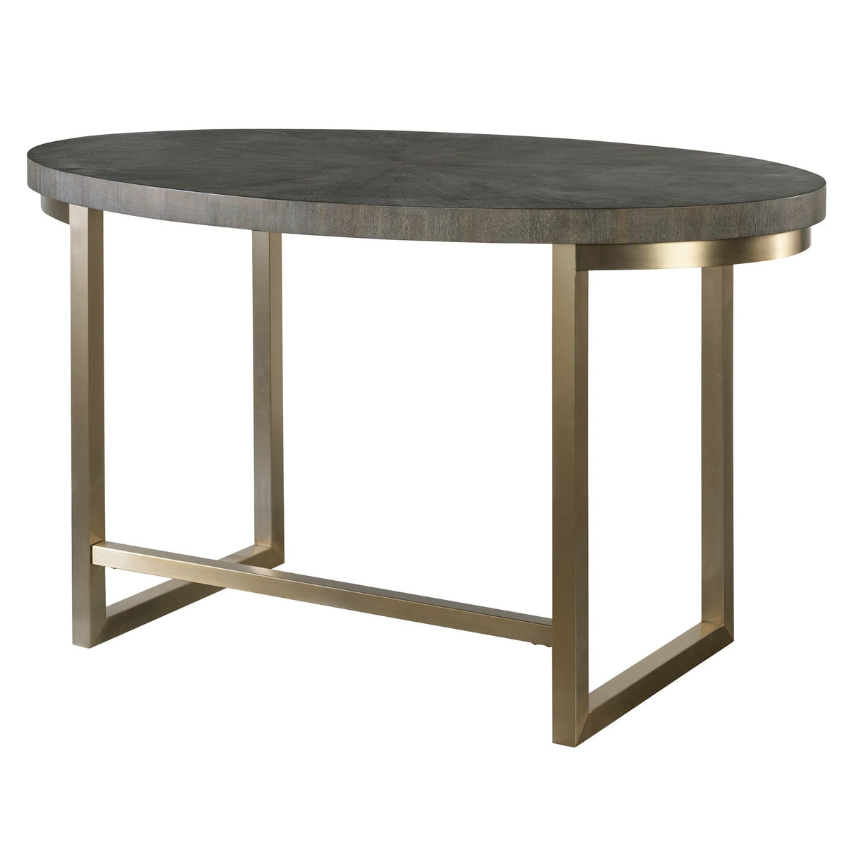 Uttermost Living Taja Oval Writing Desk in Dark Walnut and Brushed Brass House of Isabella UK
