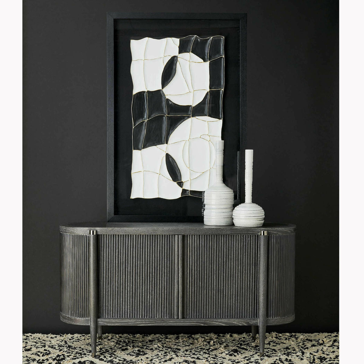 Tambour Cabinet - Black Ceruse.